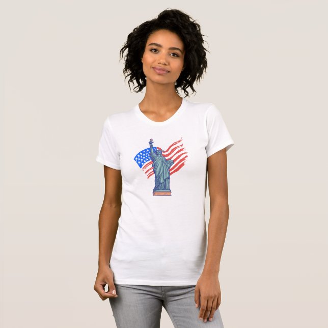  Vintage Patriotic 4th of July Design T-Shirt (Vorne ganz)