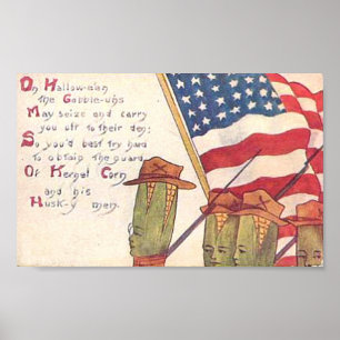 Vintage Patriotic Halloween Poster
