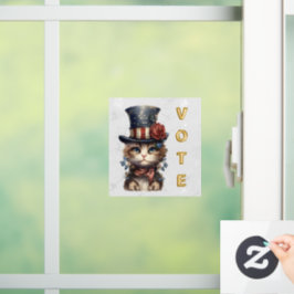 Vintage Patriotic Kitten Vote Fensteraufkleber