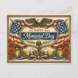 Vintage Patriotic Memorial Day Feiertagspostkarte