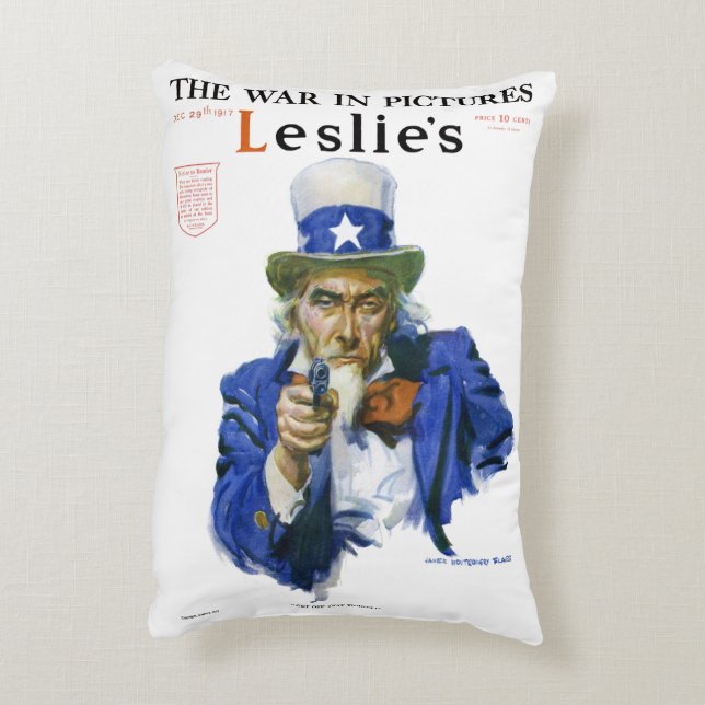 Vintage Patriotic Uncle Sam Magazine Cover Art Dekokissen (Rückseite(Vertikal))