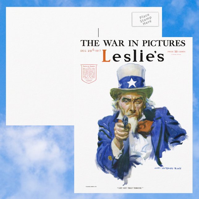 Vintage Patriotic Uncle Sam Magazine Cover Art Postkarte (Von Creator hochgeladen)