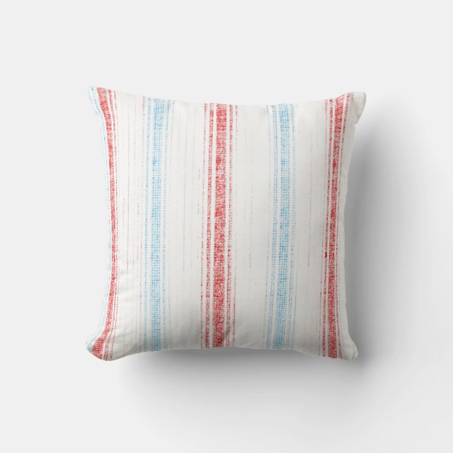 Vintage Patriotique Style Coussin rayé (Recto)