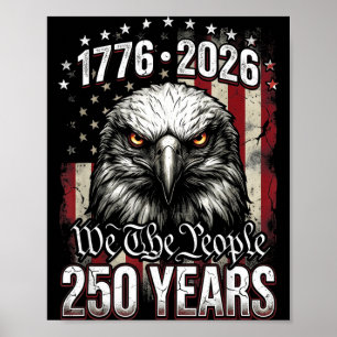 Vintage Patriotisch 250 Jahre 1776 2026 Adler Poster