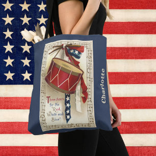 Vintage patriotisch, Trommeln mit Noten Tasche