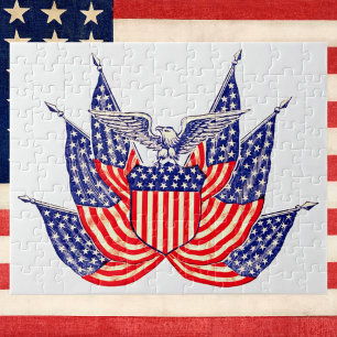 Vintage patriotische amerikanische Flagge, 4. Juli