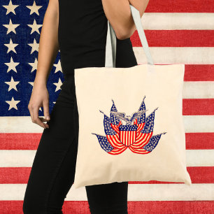 Vintage patriotische amerikanische Flagge, 4. Juli Tragetasche
