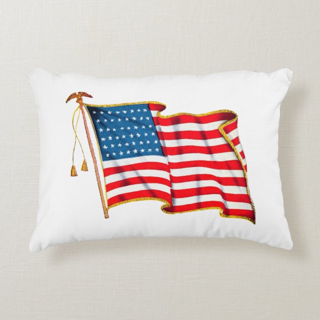 Vintage Patriotische Amerikanische Flagge, Amerika Dekokissen (Vorderseite)