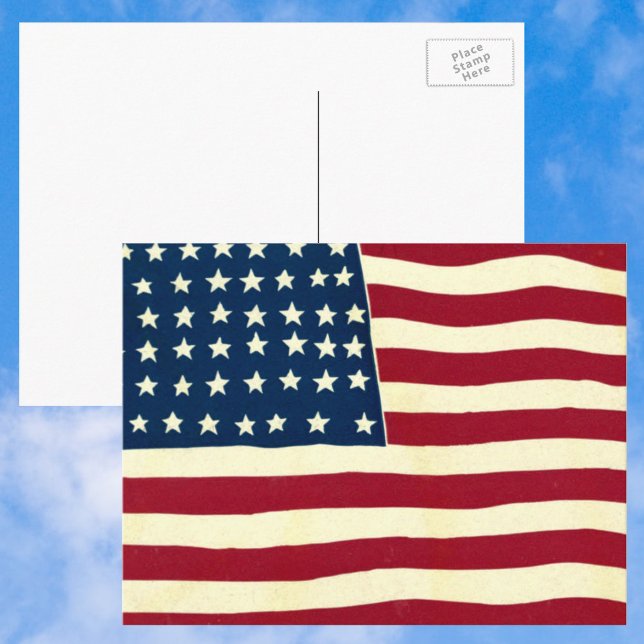 Vintage Patriotische Amerikanische Flagge, Amerika Postkarte (Von Creator hochgeladen)