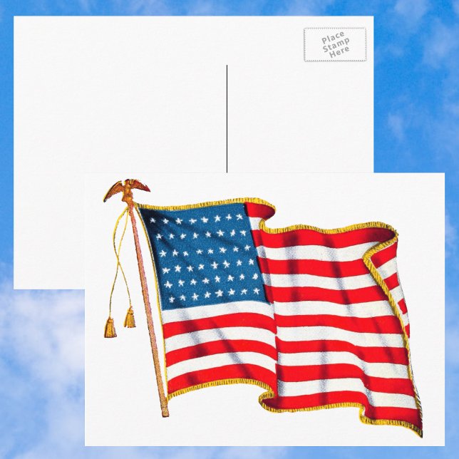 Vintage Patriotische Amerikanische Flagge, Amerika Postkarte (Von Creator hochgeladen)