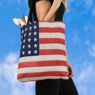 Vintage Patriotische Amerikanische Flagge, Amerika Tasche