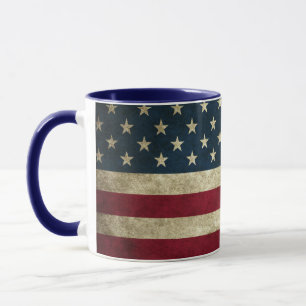 Vintage Patriotische Amerikanische Flagge, Amerika Tasse