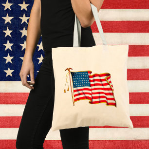 Vintage Patriotische Amerikanische Flagge, Amerika Tragetasche