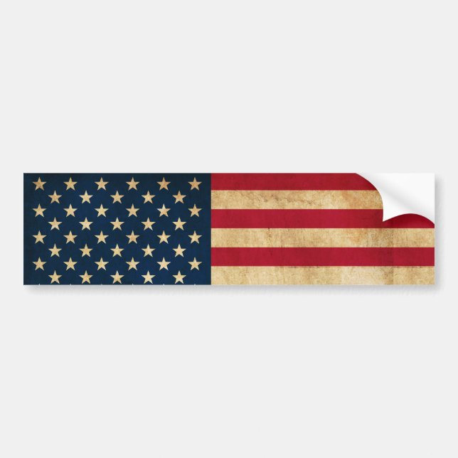 Vintage patriotische amerikanische Flagge Autoaufkleber (Vorne)