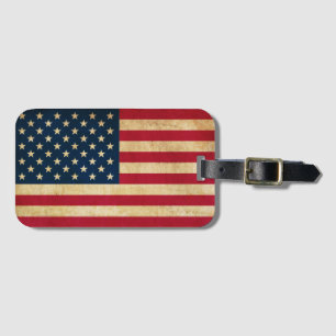 Vintage patriotische amerikanische Flagge Gepäckanhänger