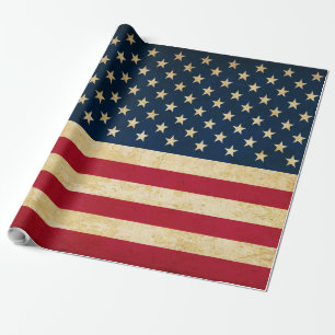 Vintage patriotische amerikanische Flagge Geschenkpapier