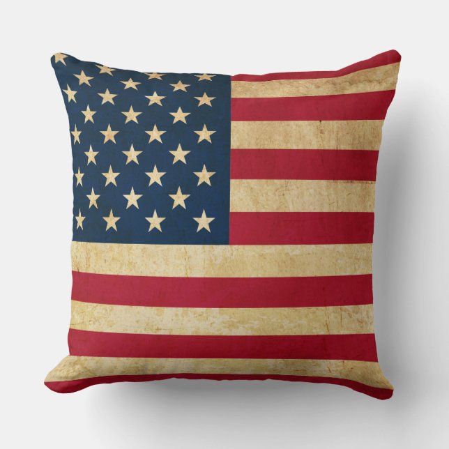 Vintage patriotische amerikanische Flagge Kissen (Vorderseite)