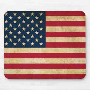 Vintage patriotische amerikanische Flagge Mousepad
