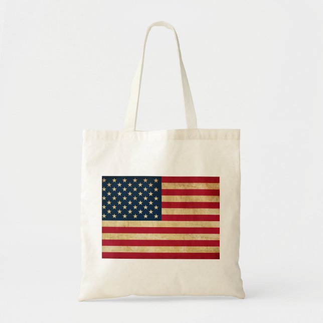 Vintage patriotische amerikanische Flagge Tragetasche (Vorne)