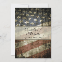 Vintage Patriotische Amerikanische Flaggenhochzeit Einladung