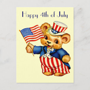 Vintage Patriotische Bärenpostkarte Postkarte