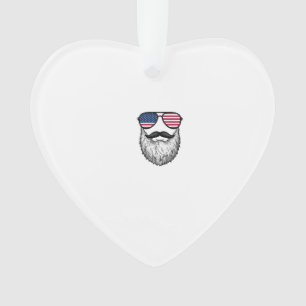 Vintage patriotische Bart-Sonnenbrille Grafik-Shir Ornament