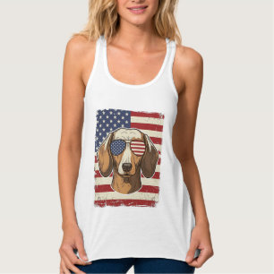 Vintage-patriotische Dackelflagensonnenbrille Vekt Tank Top