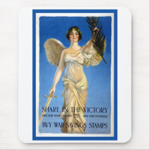 Vintage patriotische Engel-Frau, Kriegsanleihen ka Mousepad