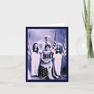 Vintage Patriotische Familie Karte