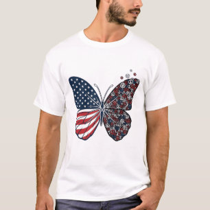 Vintage patriotische Friedensschmetterling-Vektor  T-Shirt