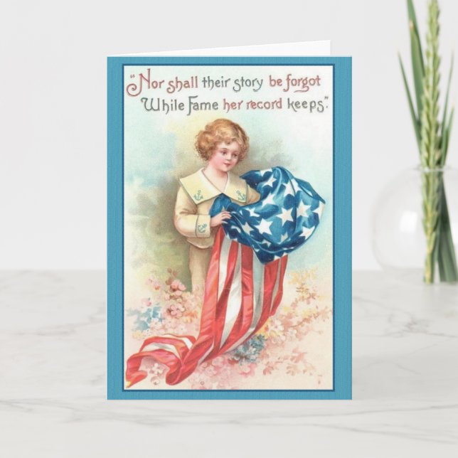 Vintage Patriotische Gedenkkarte für die Marine Karte (Vorderseite)