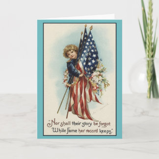 Vintage Patriotische Gedenkkarte Karte
