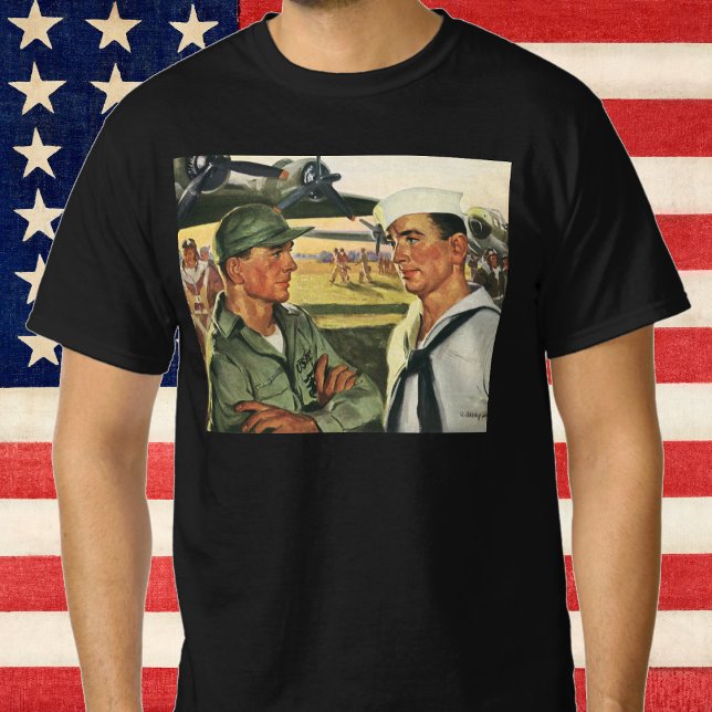 Vintage Patriotische Helden, Militäreinrichtungen  T-Shirt (Von Creator hochgeladen)
