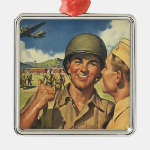 Vintage patriotische Helden, Militärflugzeug Männe Ornament Aus Metall