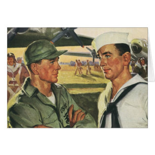 Vintage patriotische Helden, Militärmänner in Unif