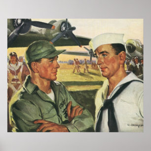 Vintage patriotische Helder, Militärpersonal Poster