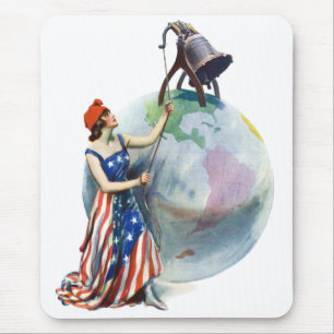 Vintage-patriotische Lady Liberty-Magazincover-Kun Mousepad