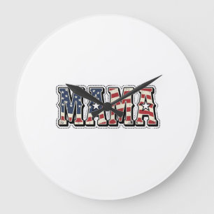 Vintage-patriotische-Mama-Lettering-Shirt-Design_1 Große Wanduhr