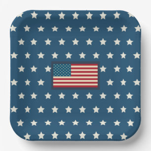 Vintage patriotische Papierplatten  Pappteller