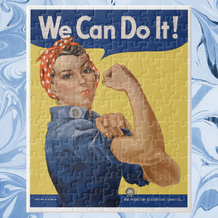 Vintage patriotische Rosie the Riveter, Wir schaff