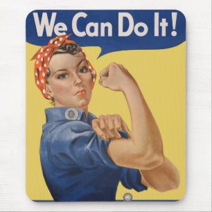 Vintage patriotische Rosie the Riveter, Wir schaff Mousepad
