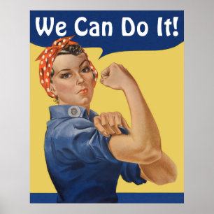 Vintage-patriotische Rosie the Riveter, Wir schaff Poster