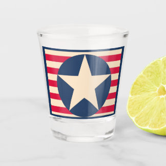 Vintage patriotische Sterne und Streifen  Schnapsglas