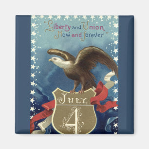 Vintage patriotischer 4. Juli, Adler mit Sternen Magnet
