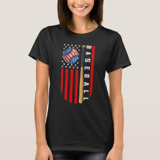 Vintage patriotischer 4. Juli Baseball Männer USA  T-Shirt