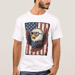 Vintage patriotischer Adler Sonnenbrille Shirt Des