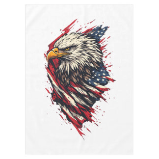 Vintage patriotischer amerikanischer Adler 4. Juli Tischdecke