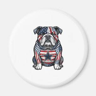 Vintage patriotischer Bulldogge Vektor-Shirt-Desig Magnet