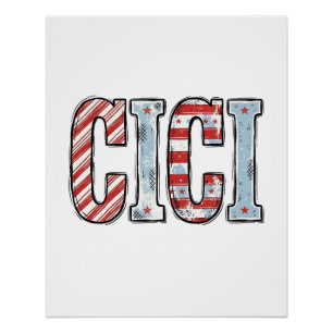 Vintage patriotischer CICI-Name-Vektor-Shirt-Desig Poster