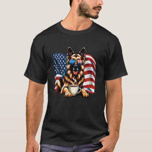 Vintage patriotischer deutscher Schäferhund Kaffee T-Shirt